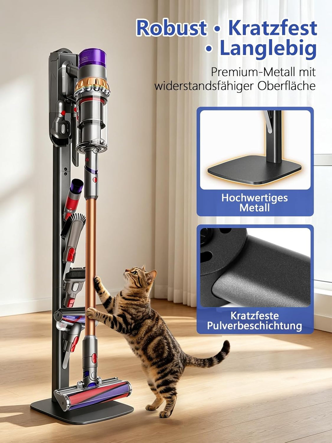 Staubsauger Ständer – Kompatibel mit Dyson Gen5, V15, V12, V11, V10, V8, V7, V6 – Metall Bodenstände
