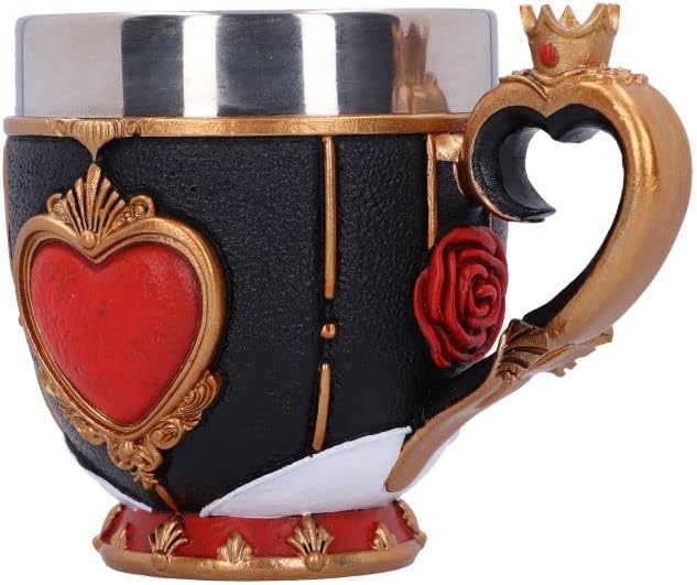 Nemesis Now Pinkys Up Queen of Hearts Becher, 11 cm, Kunstharz, Schwarz