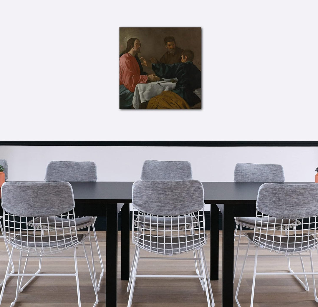 Printed Paintings Leinwand (60x60cm): Velázquez - Das Abendmahl in Emmaus 60x60 cm, 60x60 cm