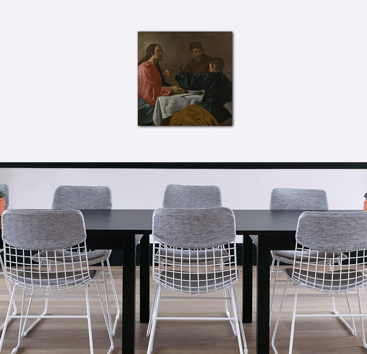 Printed Paintings Leinwand (60x60cm): Velázquez - Das Abendmahl in Emmaus 60x60 cm, 60x60 cm