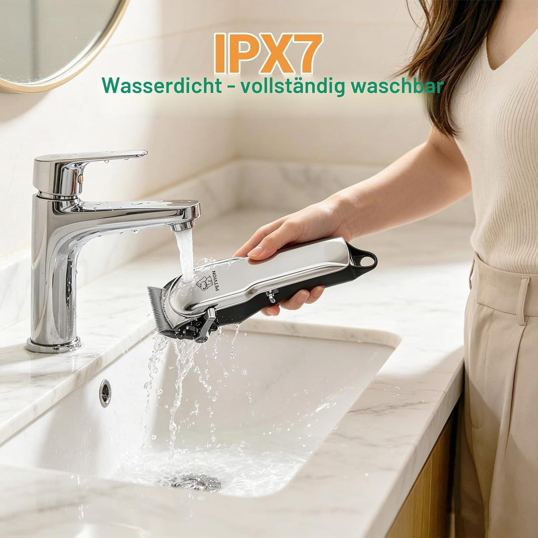 Profi Hundeschermaschine für langes und dickes Fell, leiser Hundehaarschneider mit LED-Display, kabe
