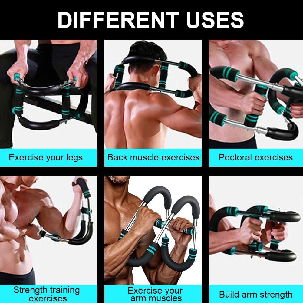 Twister Armtrainer für Männer, 40-100lb Verstellbare Power Twister Bar Brust-Expander, Tragbarer Bru