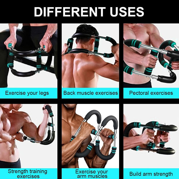 Twister Armtrainer für Männer, 40-100lb Verstellbare Power Twister Bar Brust-Expander, Tragbarer Bru