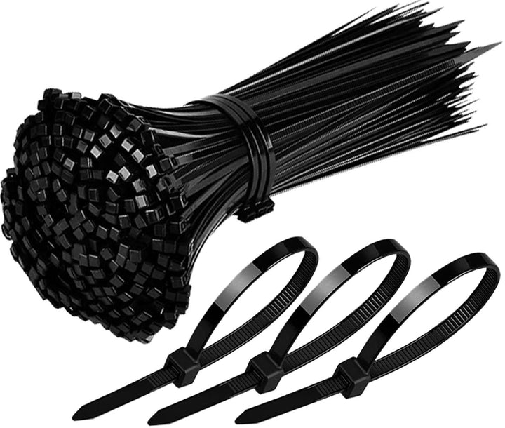 Kabelbinder Schwarz 400mm x 7.6mm - 100 Stück UV-beständig, 75kg Zugfestigkeit, selbstsichernd für d