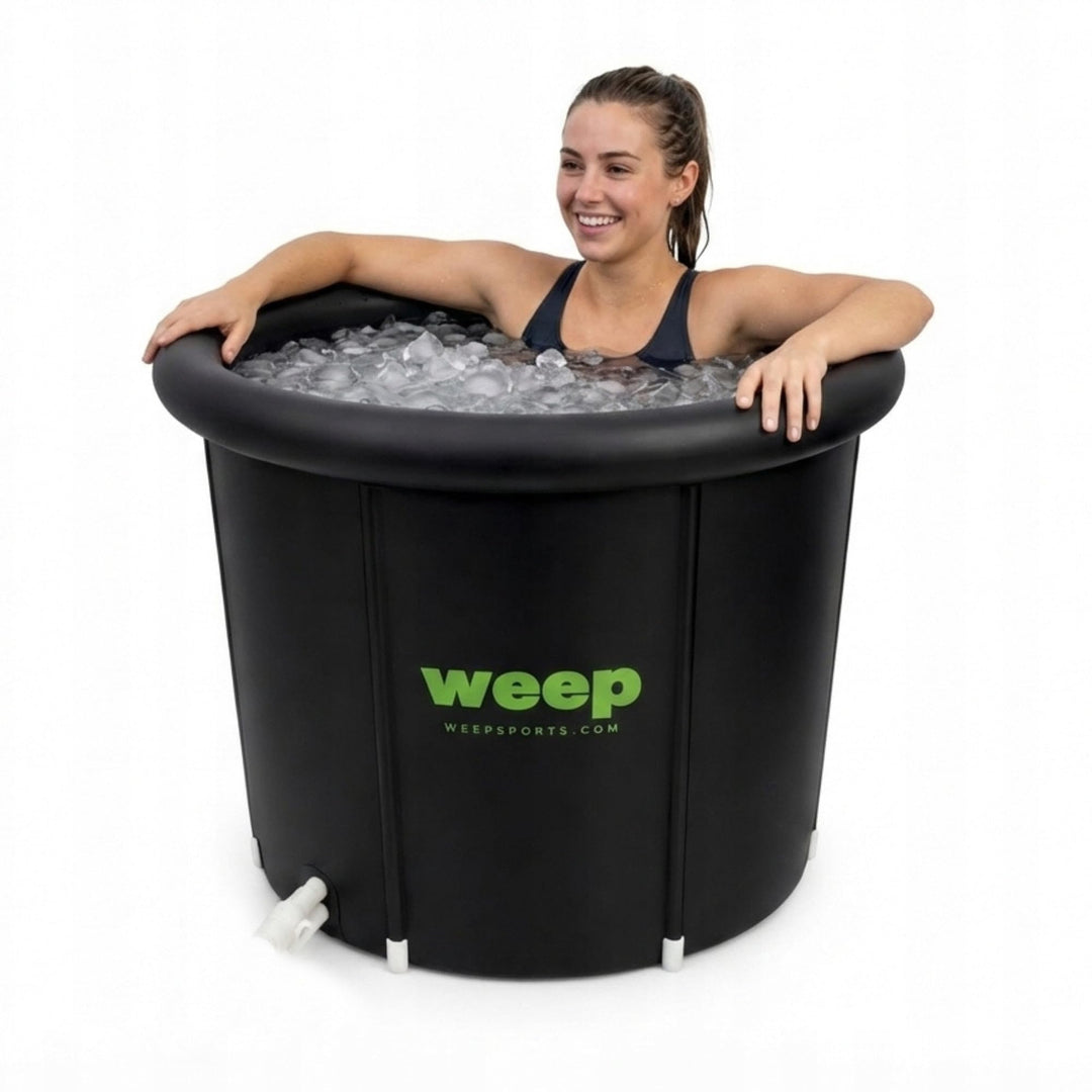 weep Eisbaden Tonne XL 80cm Ø, Eistonne mit UV-Schutz Deckel - Zuhause und Outdoor - Eisbad für Kält