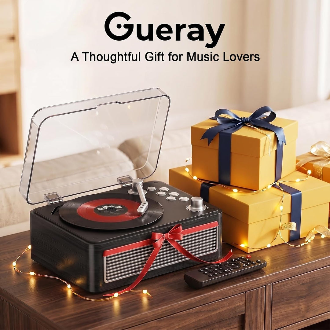 Gueray Tragbarer Bluetooth CD-Player mit Lautsprechern 3600mAh Wiederaufladbarer Vintage CD Spieler