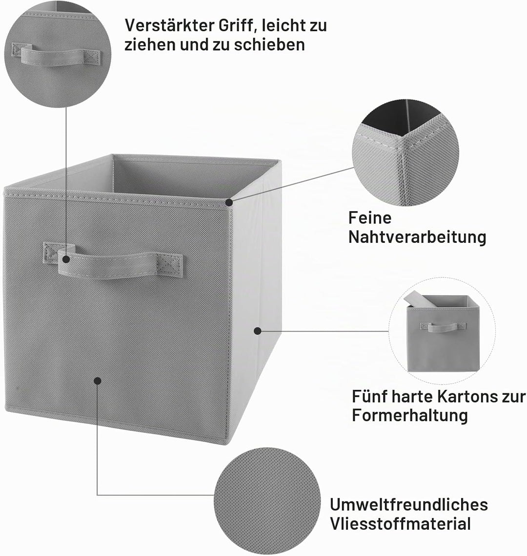 LONENESSL Faltbare Aufbewahrungsboxen mit Griff, 4 Stück Stoff Faltbare Aufbewahrungswürfel 27 x 27