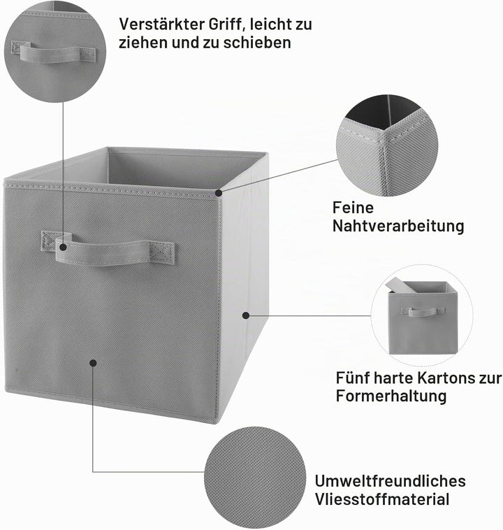 LONENESSL Faltbare Aufbewahrungsboxen mit Griff, 4 Stück Stoff Faltbare Aufbewahrungswürfel 27 x 27