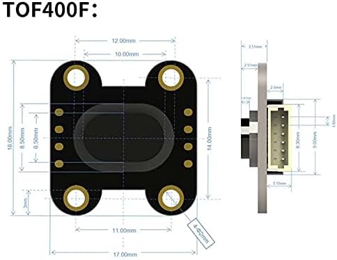 1 Pieza Distanzsensormodul, Distanzsensor 4 m Tof400f VL53L1X, serielle Schnittstelle IIC UART/Modbu