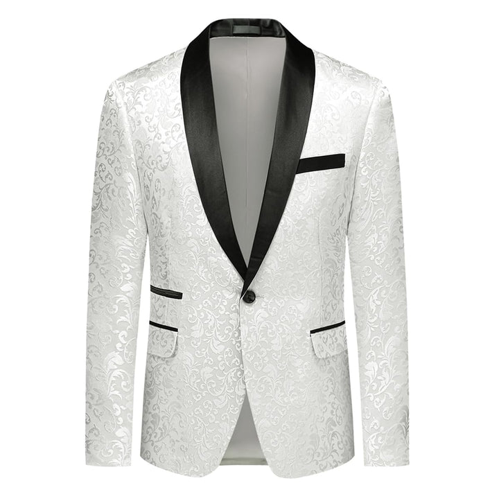 Allthemen Sakko Herren Slim Fit Jacquard Bunte Sakko Casual Blazer Glitzer Smokingjacke Anzugjacke f