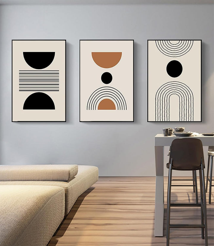 PYNVDD Leinwandposter, Moderne Minimalistische Abstrakte Wandkunst, Böhmisches Posterset Geometrisch