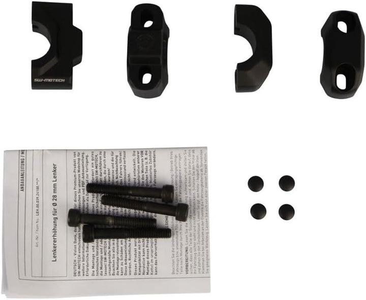 SW-Motech Bar Riser for Ř 28 mm Handlebar H=30 mm. Black