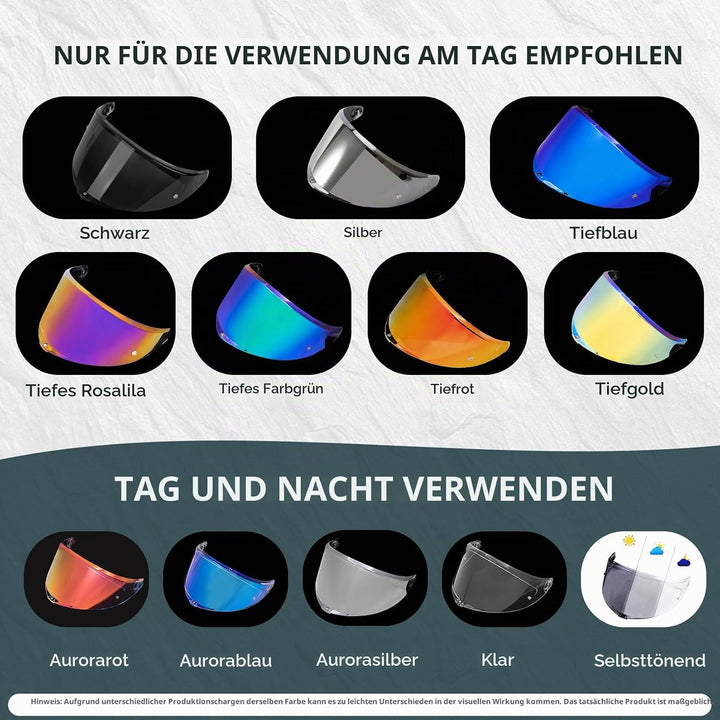 PSLER Helmvisier für K6 K6s - Helmgesichtsschutz Getöntes Visier Motorradhelm Zubehör Ersatz für K6