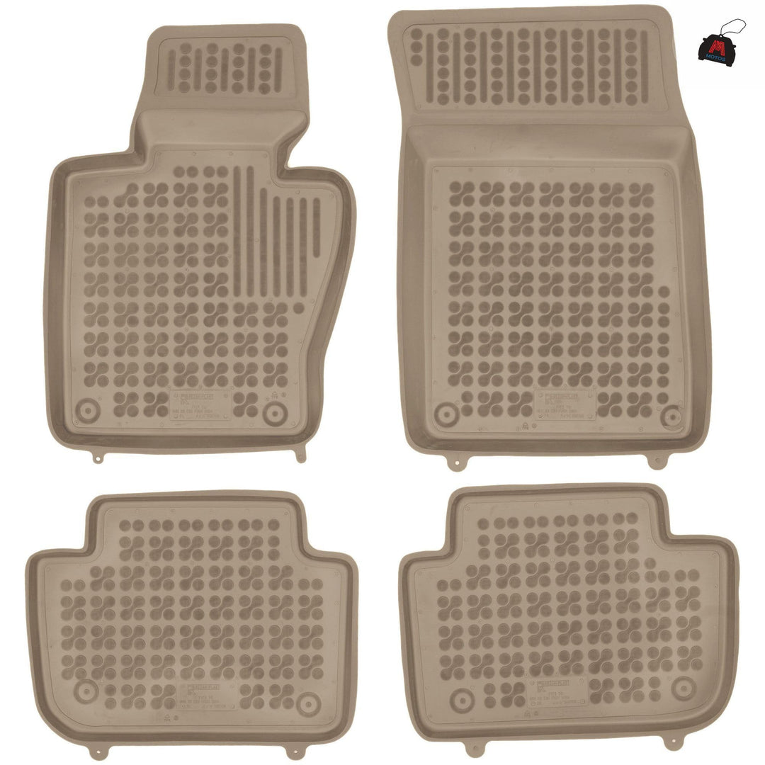 M MOTOS Beige Gummimatten Auto Fussmatte passt für BMW X3 (E83) 2003-2010 Verbessern Sie Ihren Reise