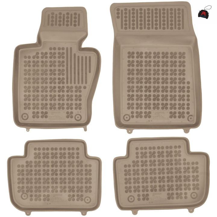 M MOTOS Beige Gummimatten Auto Fussmatte passt für BMW X3 (E83) 2003-2010 Verbessern Sie Ihren Reise