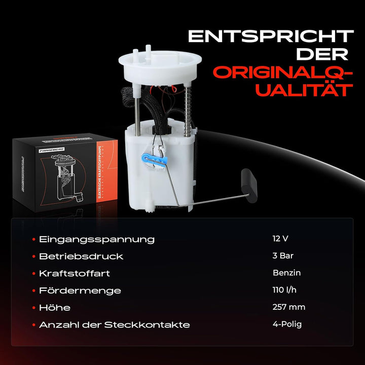 Frankberg Kraftstoffpumpe Benzinpumpe Kraftstoff-Fördereinheit Modul Satz ohne Drucksensor 4-Polig K