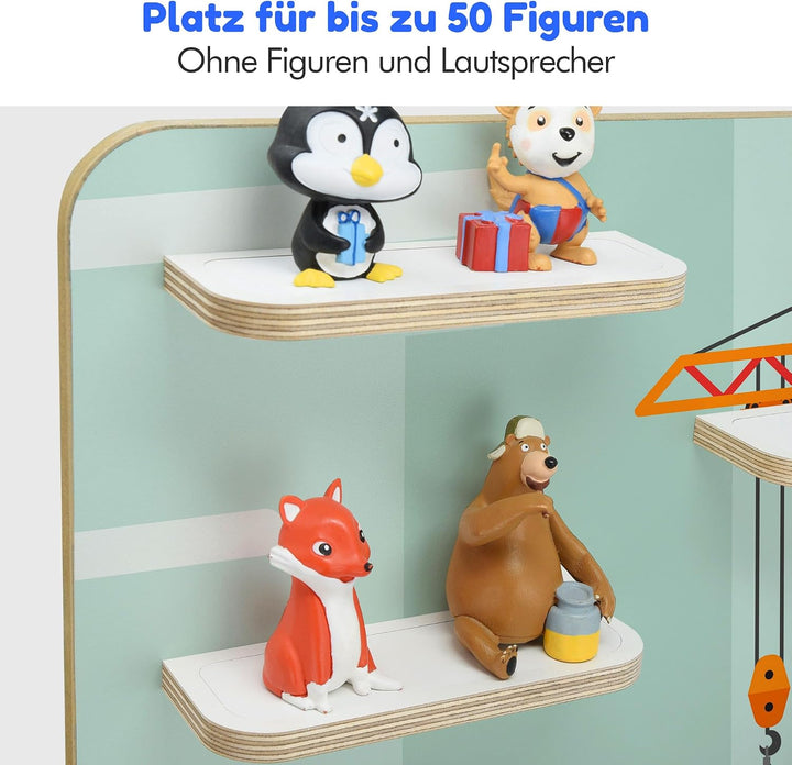 stadtecken Holzregal passend für Toniebox 2 I Geeignet für ca. 50 Tonies I Perfekte Aufbewahrung im