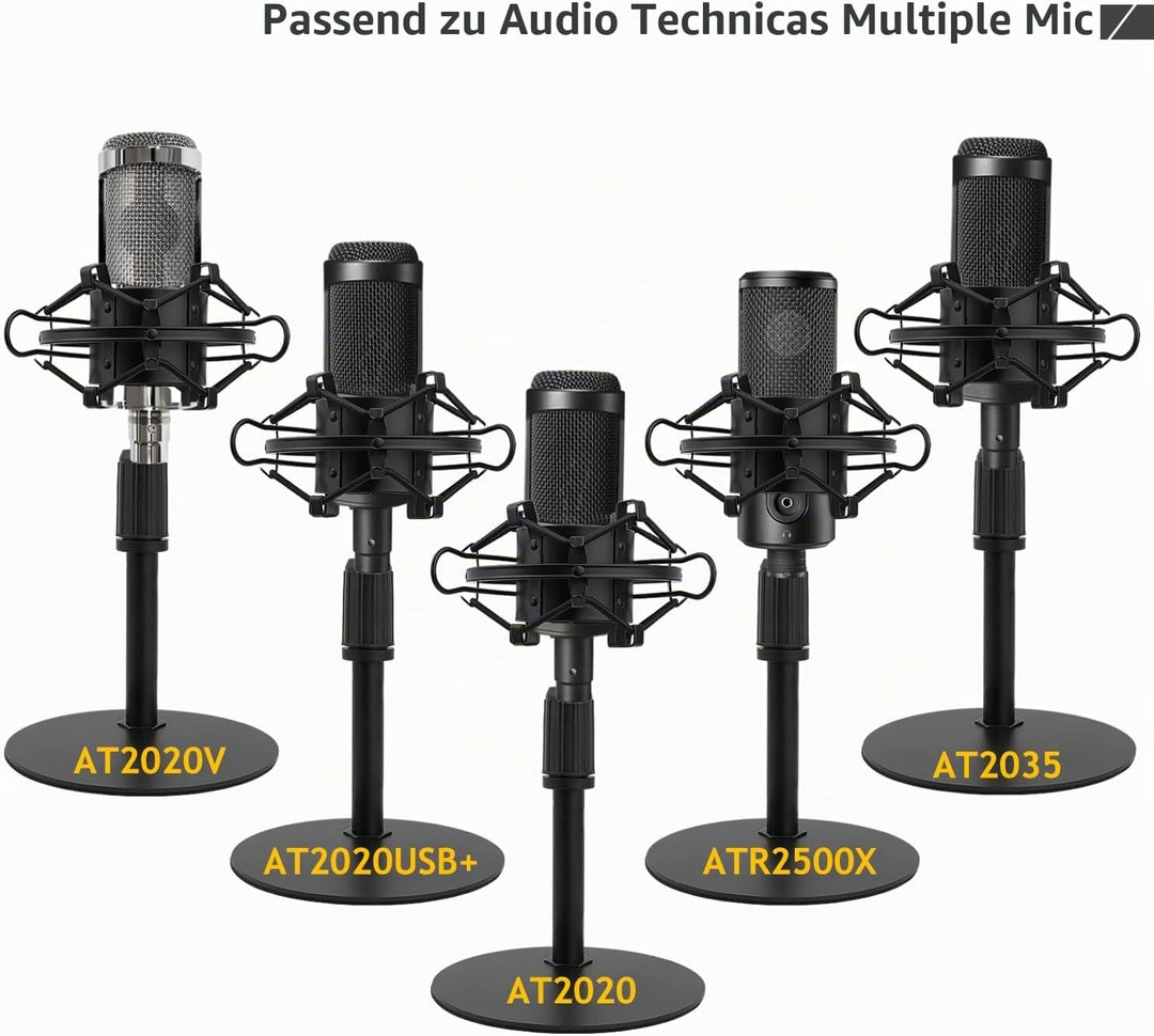 AT2020 Tisch Mikrofonständer mit Mikrofonspinne und Windschutz aus Schaumstoff für Audio Technica AT