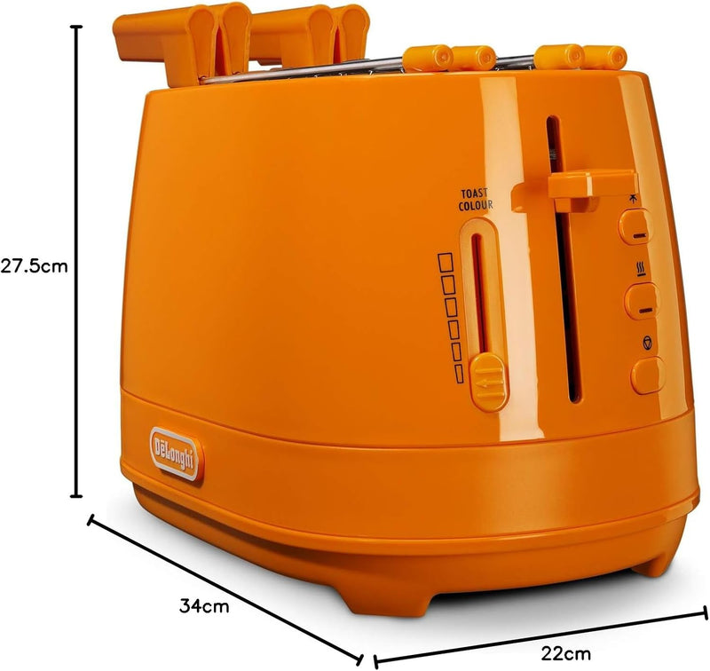 De Longhi CTLAP2203 Toaster mit Zange, 550 Watt. Arancio, Arancio