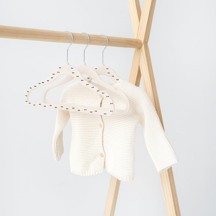 3 Sprouts Kinder Kleiderbügel aus Samt - rutschfest &amp; Robust - Ideal für Baby- &amp; Kleinkinderkleidung