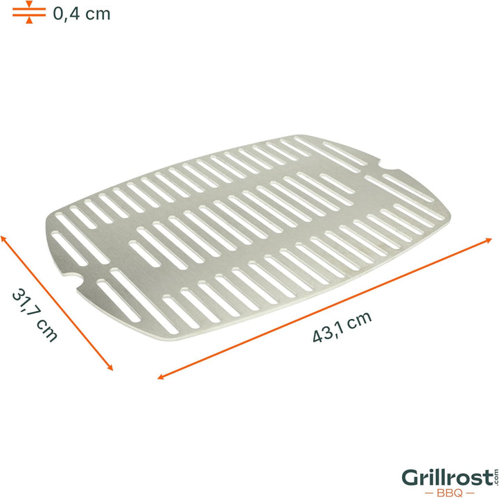 Edelstahl INOX Grillrost für die Weber Q100/1000 Baureihe | spülmaschinenfest - EINTEILIG - Grillros