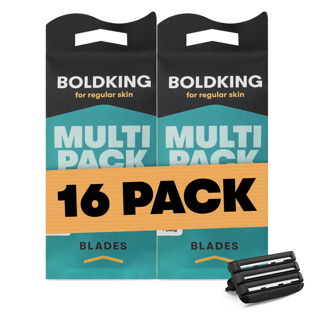 Boldking Rasierklingen 16 Stück Regular - Multipack flexible Rasierklinge für Nassrasierer - Rasierk