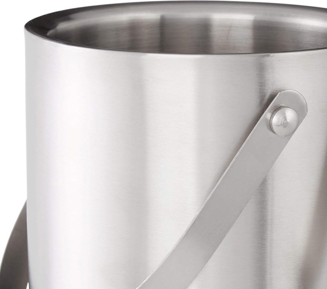 Relaxdays Eisbehälter rund mit Deckel, Eiszange, Eiswürfel-Kühler für Bar, Party, 1,5 Liter, HBT: 17