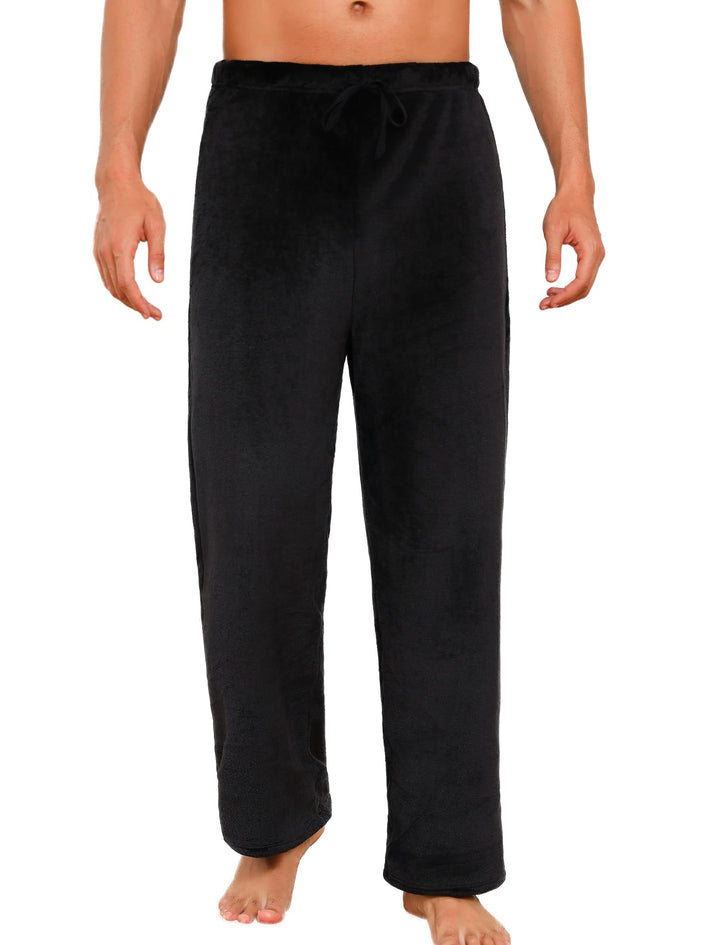 ENJOYNIGHT Schlafanzughose Herren Lang Fleece Pyjamahose Plüsch Freizeithose Warm Haushose mit Korde