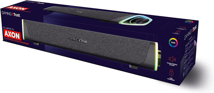 Trust Gaming GXT 620 Axon RGB Soundbar 12W, Stromversorgung über USB, 3.5mm AUX, PC Lautsprecher mit