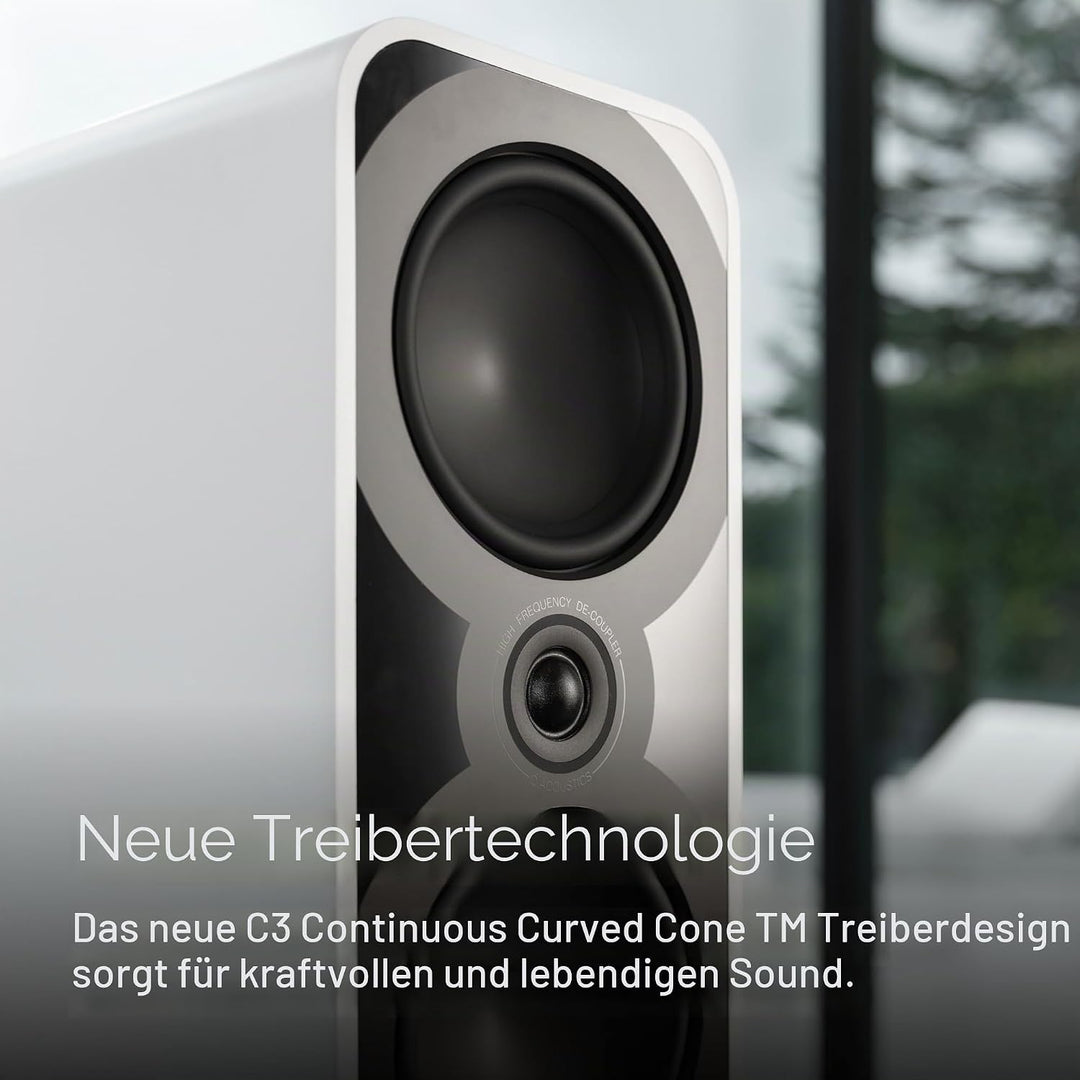 Q Acoustics 5050 Standlautsprecher Satin Schwarz (Einzellautsprecher) - 2,5 cm Hochtöner - Stereoanl