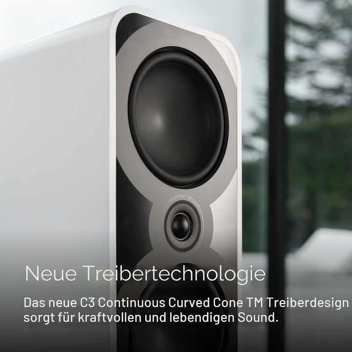 Q Acoustics 5050 Standlautsprecher Satin Schwarz (Einzellautsprecher) - 2,5 cm Hochtöner - Stereoanl