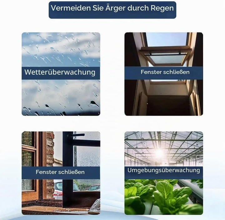 Tuya Smart Zigbee Regensensor mit Lichtdetektor, Solarbetrieben, IPX6 Wasserdichter Regensensor, Fer