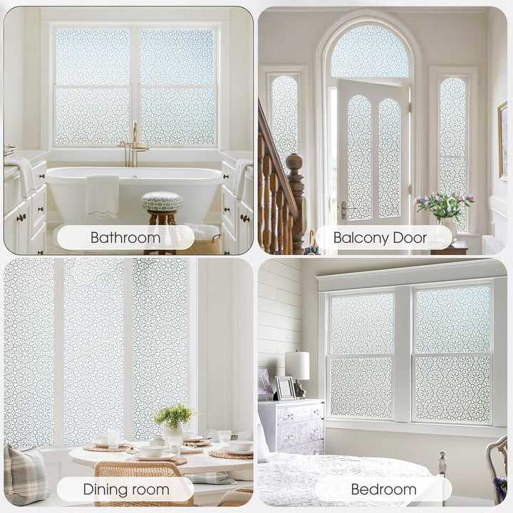 Lifetree Fensterfolie Blickdicht Selbsthaftende Sichtschutzfolie Fenster Dekofolie Privatsphäre Stat