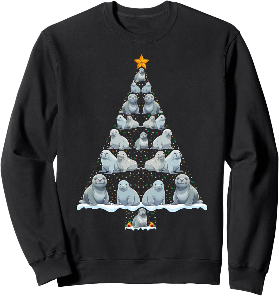 Seals Christmas Tree Xmas Lighting Seals Lover Xmas Sweatshirt