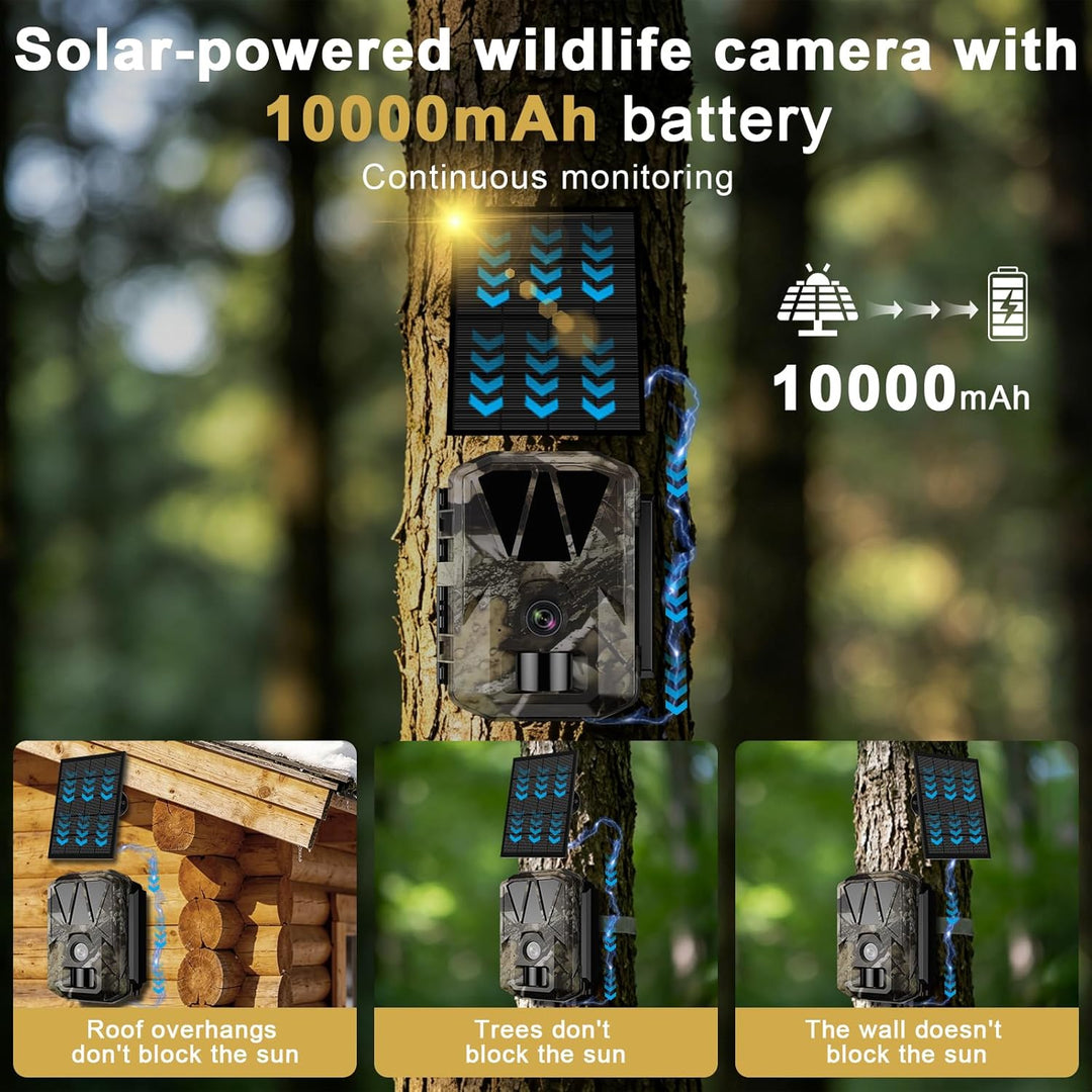 Wildkamera mit Handyübertragung APP - Wildtierkamera 5K 64MP HD mit WLAN Bluetooth Bewegungsmelder N