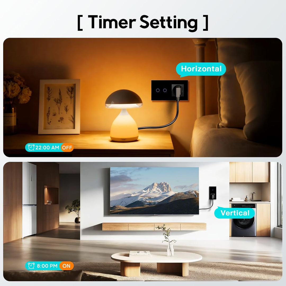 BSEED Normal Steckdose mit Smart Alexa Lichtschalter Kompatibel mit Alexa,Google Home, Glas Touchscr