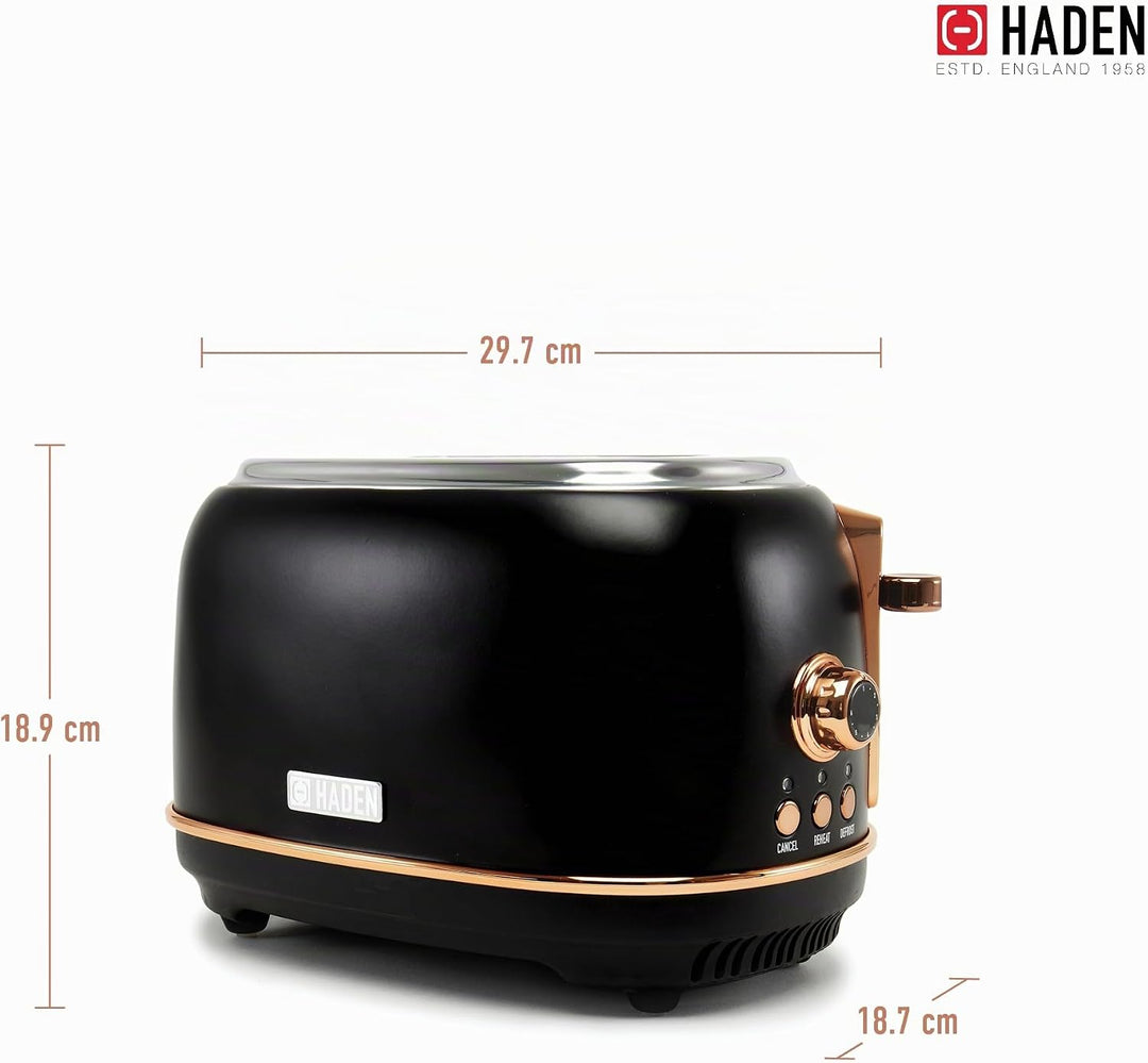 Haden Heritage Black and Copper 2 Scheiben Toaster, schwarz