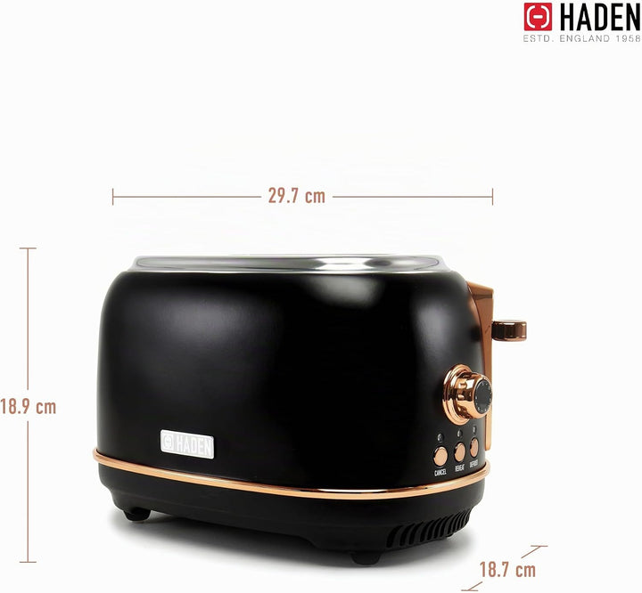 Haden Heritage Black and Copper 2 Scheiben Toaster, schwarz