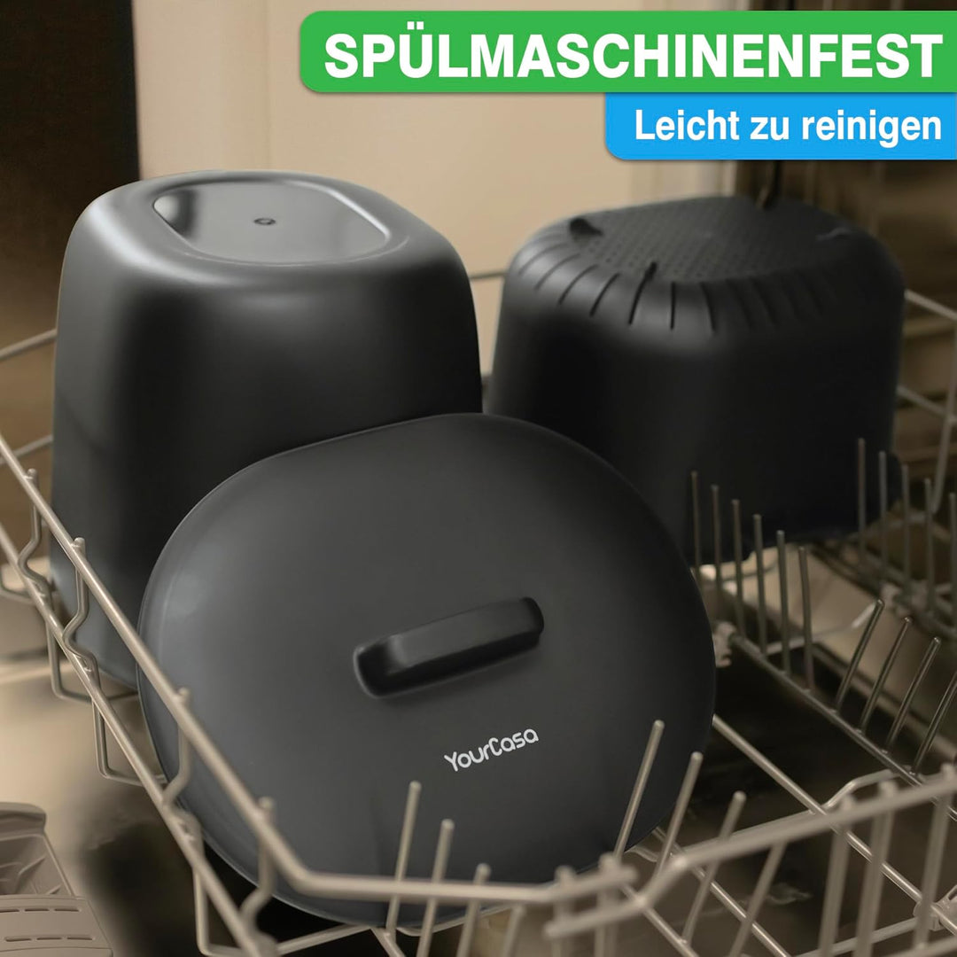 YourCasa Biomülleimer Küche 3,6L - Komposteimer für alltäglichen Biomüll Behälter Spülmaschinenfest