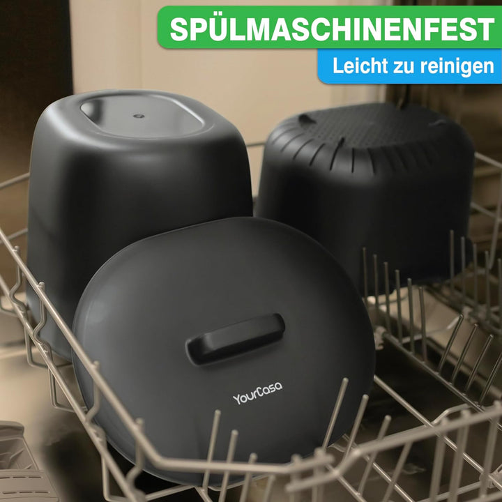 YourCasa Biomülleimer Küche 3,6L - Komposteimer für alltäglichen Biomüll Behälter Spülmaschinenfest