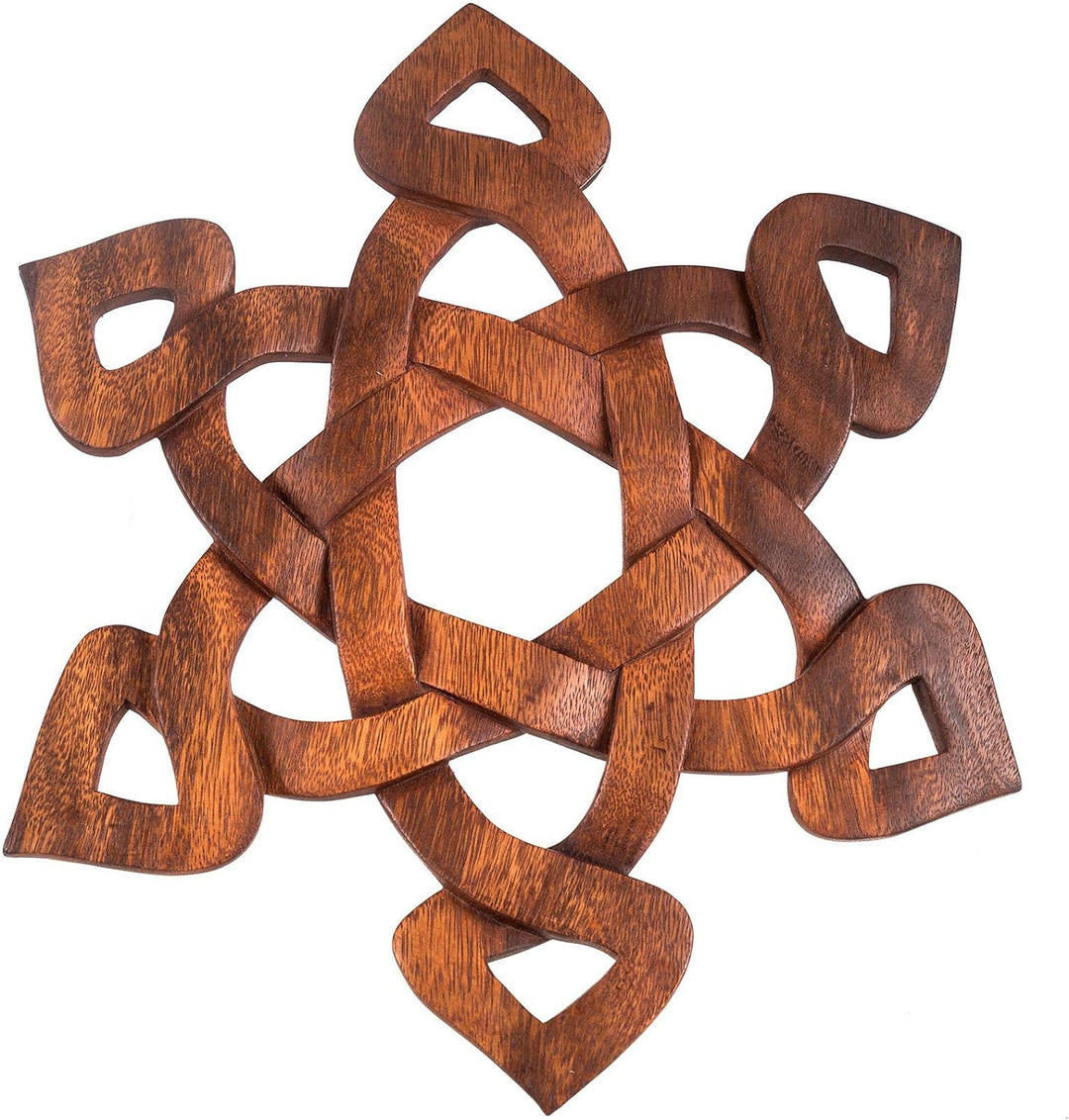 Windalf Wanddeko RUNENZAUBER 30 cm Celtic Wandholzbild Holzdeko Handarbeit aus Holz
