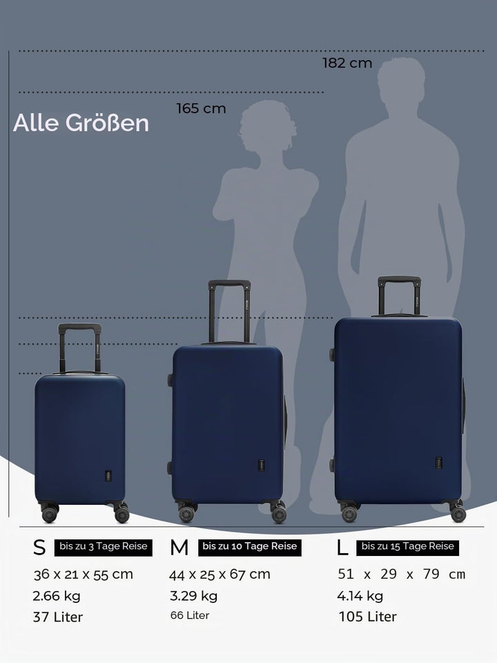 REDOLZ Stammartikel Essentials 09 Dark-blue Koffer S (55 cm), Dark-blue Koffer S (55 cm)