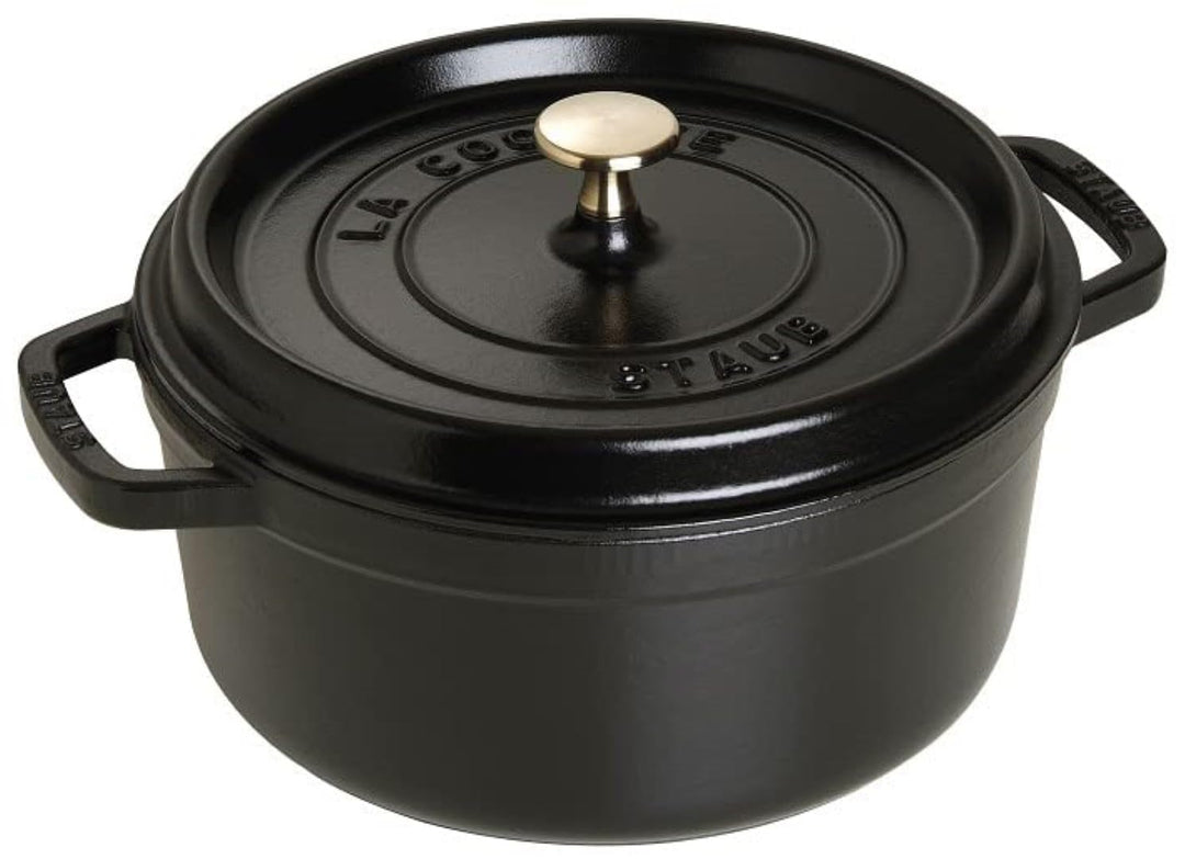 STAUB Gusseisen Bräter/Cocotte, Rund 26 cm, 5 L, Aromaregen Funktion, Für alle Herdarten geeignet, S