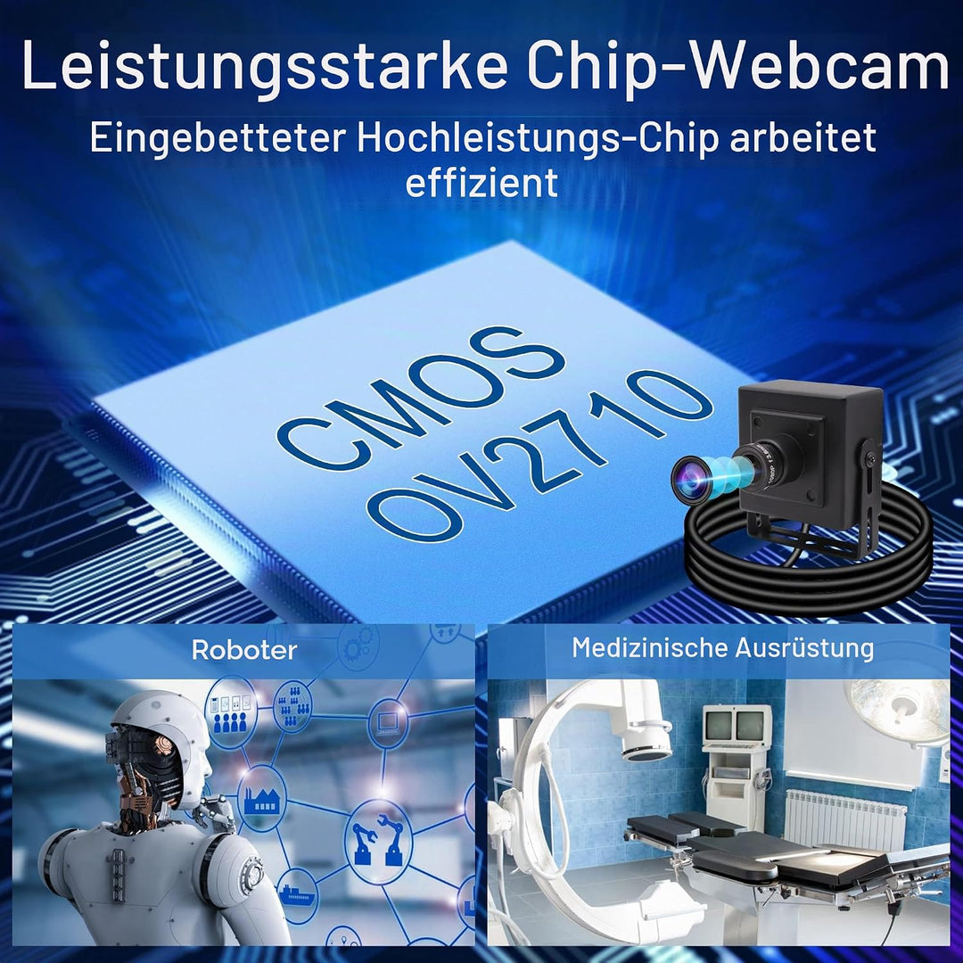 ELP USB Kamera 1080P 60fps/100fps Webcam mit Metallgehäuse, 2MP USB2.0 Lightburn Camera, 3.6mm Objek