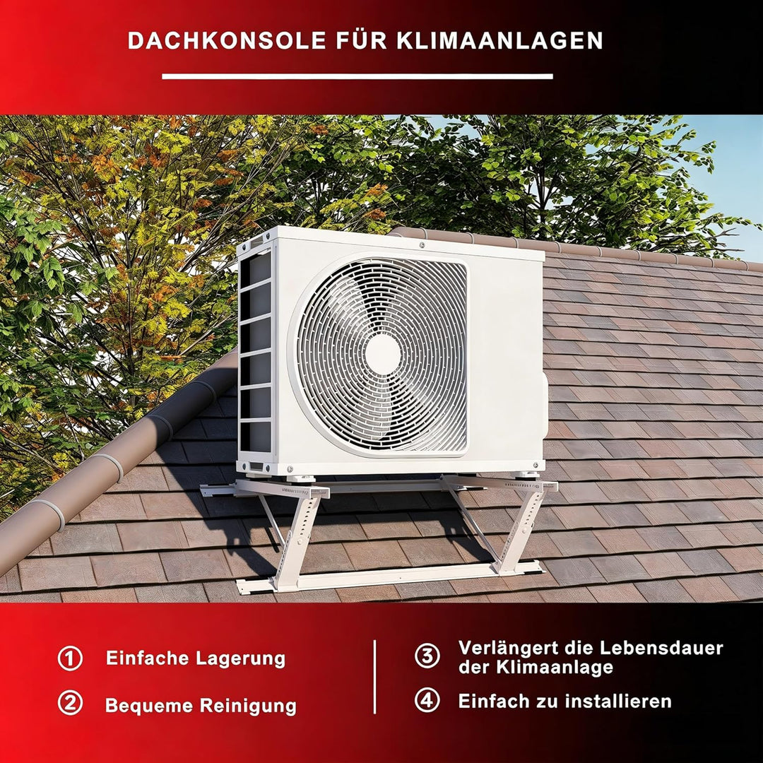 Wostore Universal Dachkonsole für Split Klima Klimaanlage, Klimaanlagen Dachhalterung 10° - 45° vers