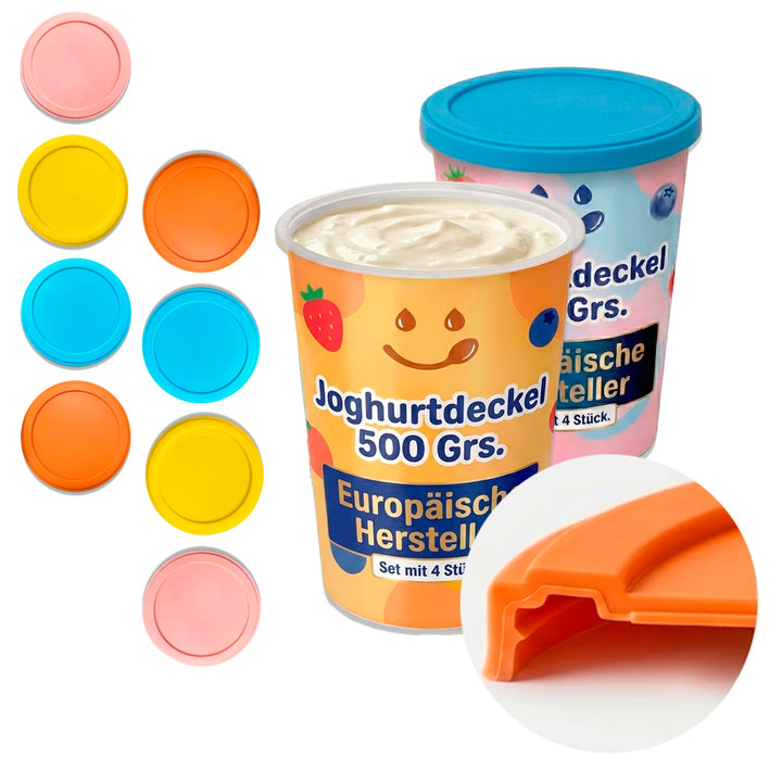 JoghurtDeckel 500g, Wiederverwendbarer Deckel für Joghurtbecher, Dosendeckel Wiederverwendbar Siliko