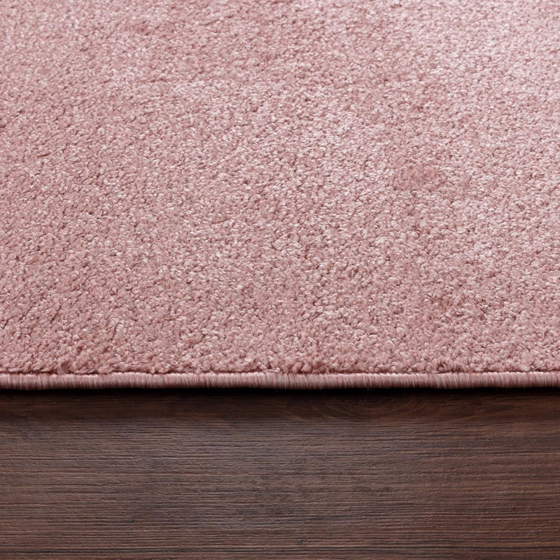 HomebyHome Teppich Wohnzimmer 60x100 cm Läufer Flur Rosa Einfarbig Design - Schlafzimmer Teppich Kur