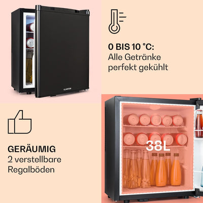 Klarstein Mini Kühlschrank für Zimmer, Mini-Kühlschrank für Getränke, Snacks & Kosmetik, Kleine Mini