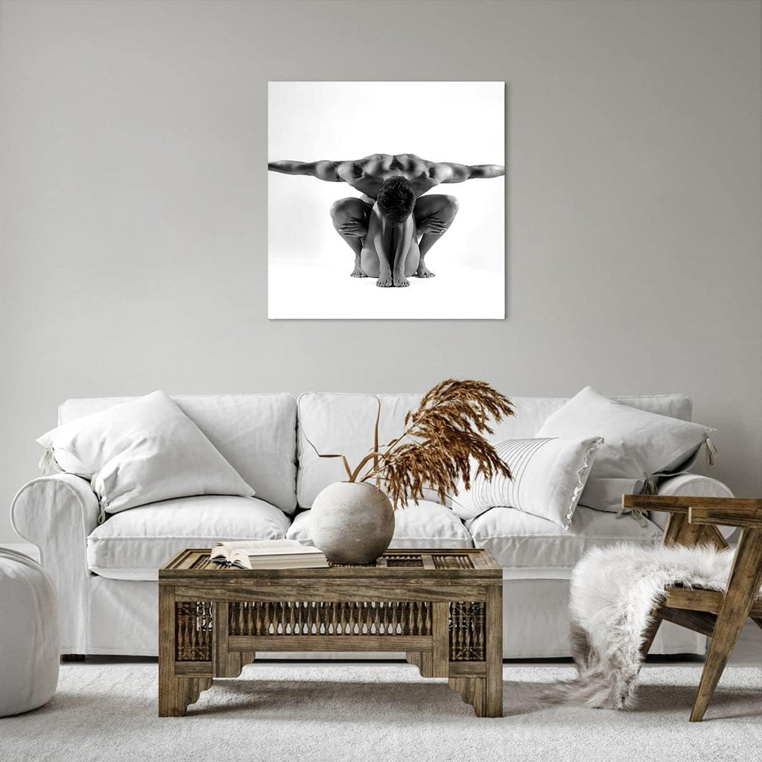 Bilder auf Leinwand Modell Körper Muskeln Tätowierung Leinwandbild 60x60cm Wandbilder Dekoration Woh