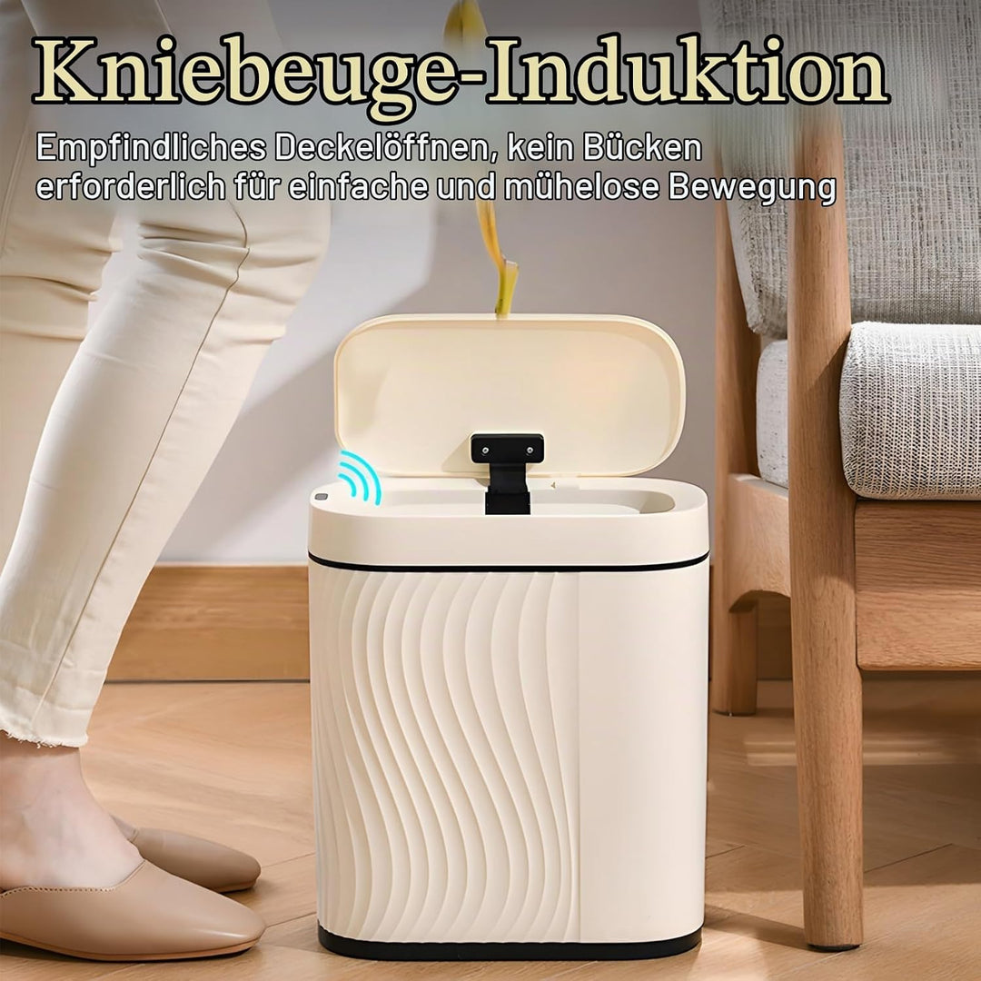 PORFOYO Mülleimer Mit Sensor, 8 L Elektrischer Mülleimer, Wasserdicht Geruchsdicht Automatischer Abf